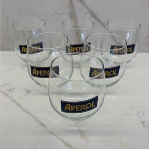 Set of 6 Aperol Branded Stemless Balloon Tumbler Glasses Set